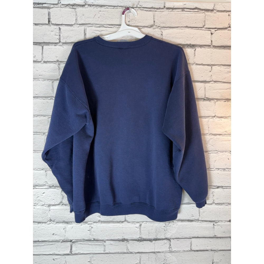 Unisex Vintage 90’s Hanes Sweatshirt size XL Blue Yellow Covered Bridge Graphic - Picture 7 of 7
